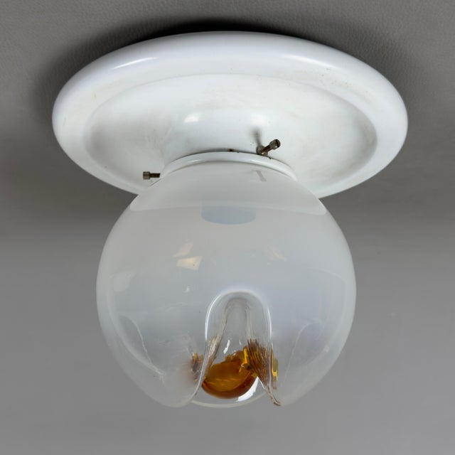 Space Age Murano Glass Sphere Ceiling Lamp from Mazzega, 1970s For Sale - Image 12 of 12