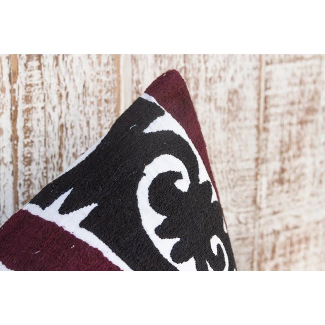 Early 21st Century Indira Gul Suzani Lumbar Pillow For Sale - Image 5 of 9