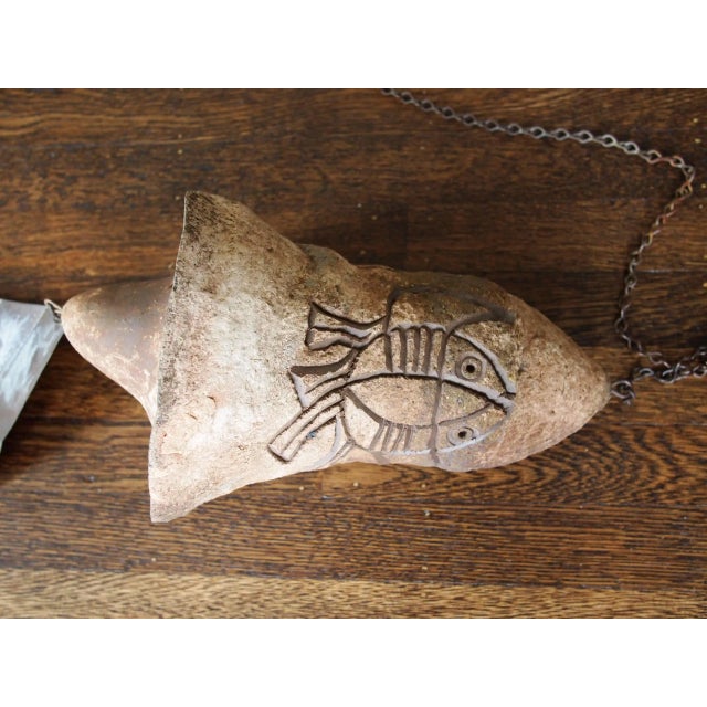 Abstract Vintage Paolo Soleri Large Ceramic Bell Wind Chime For Sale - Image 3 of 7