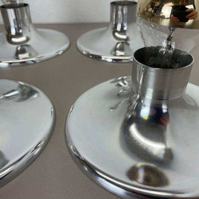 Silver Disc Wall Lights from Charlotte Perriand, Germany, 1970s, Set of 4 For Sale - Image 11 of 18
