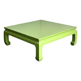 Vintage Regency Baker Grasscloth Coffee Table For Sale