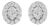 .925 Sterling Silver 1 1/2 Cttw Round-Cut Diamond Oval Shaped Stud Earrings, A Pair For Sale