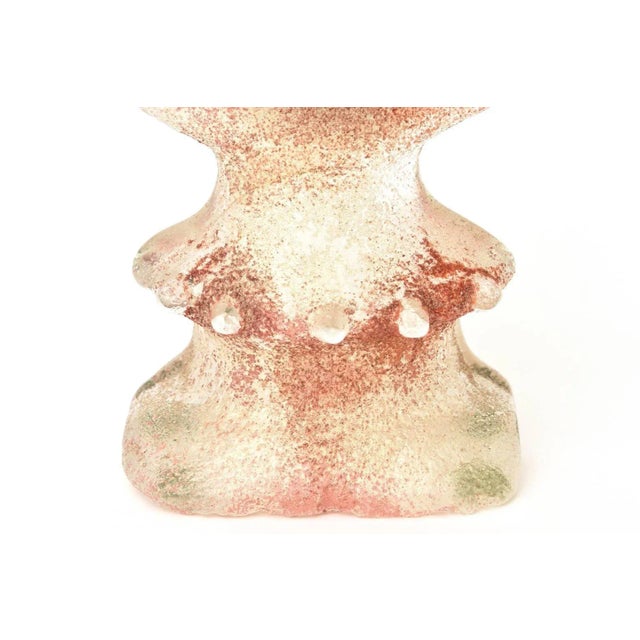 Vintage Kosta Boda Scavo Sandlbasted Glass Sculptural Tabletop Cat Ear MIrror For Sale - Image 9 of 11