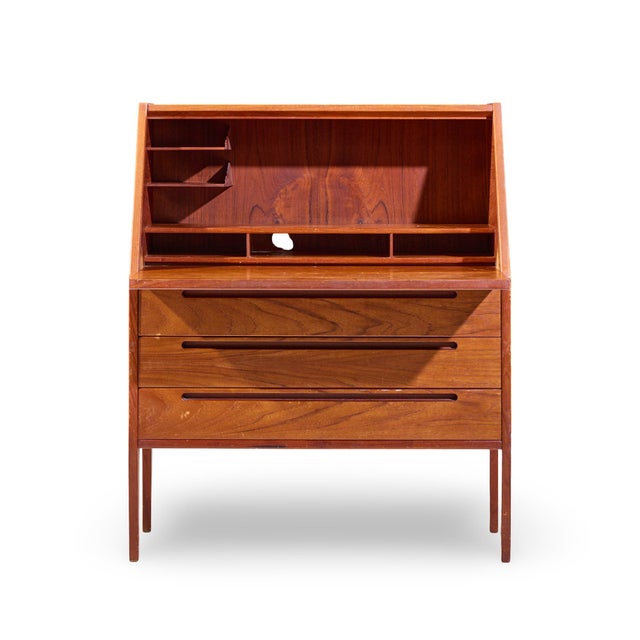 Kai Kristiansen for Tørring Møbelfabrik Mid Century Danish Teak Secretary Desk For Sale In Chicago - Image 6 of 9