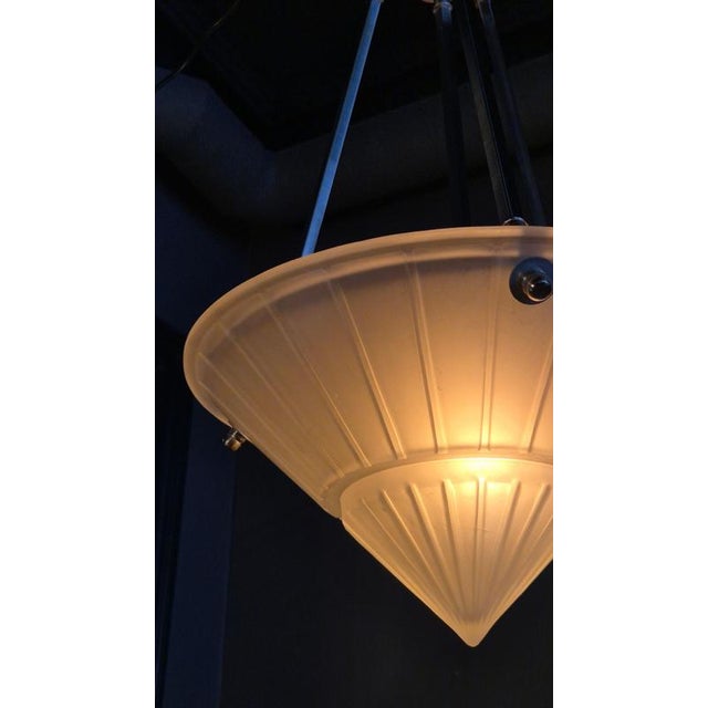 Late 20th Century French Art Deco Style Pendant Light by Vianne For Sale - Image 4 of 12