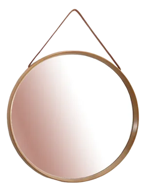 Mid-Century Swedish Round Mirror in Oak by Uno & Östen Kristiansson for Luxus