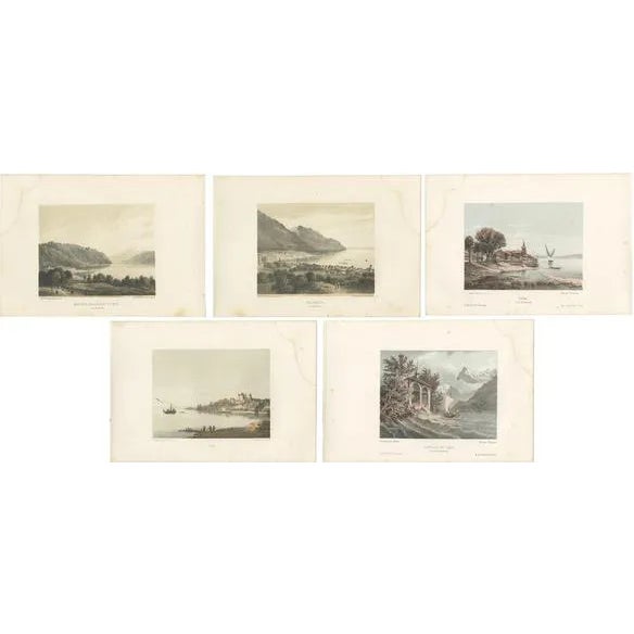 Morel, Switzerland, 1850, Paper, Set of 5 For Sale