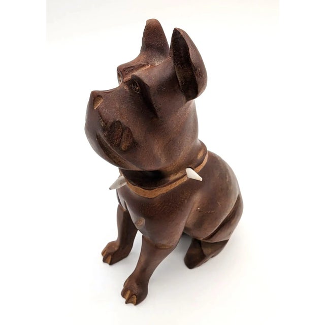 Mid 20th Century German Wood Chiseled Dog Figurine For Sale - Image 11 of 11
