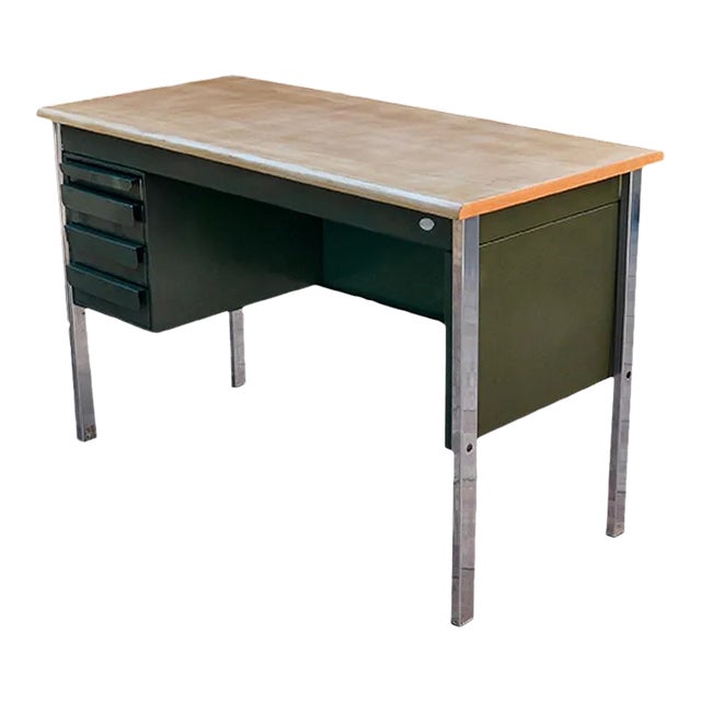 Metal & Wood Desk, 1970s For Sale