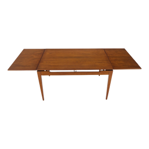 Danish Mid-Century Modern Teak Refectory Dining Table Two Leafs
