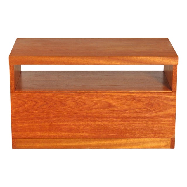 Mid-Century Teak Media Stand with Drawer, 1970s For Sale