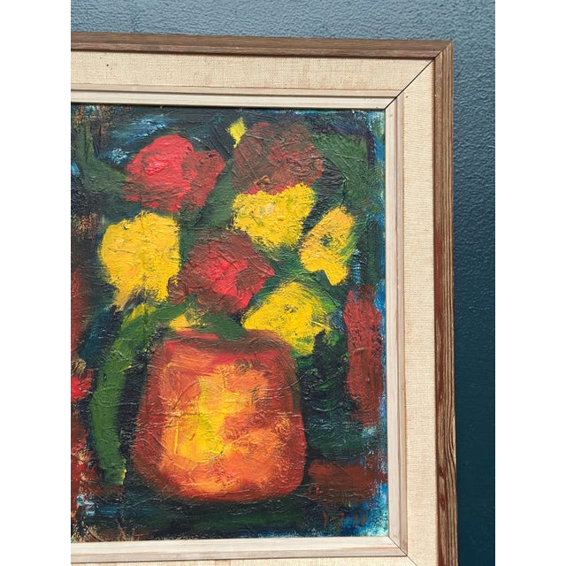 Yngve Johansson, Flowers in Vase, 1970, Oil on Canvas, Framed For Sale - Image 8 of 12