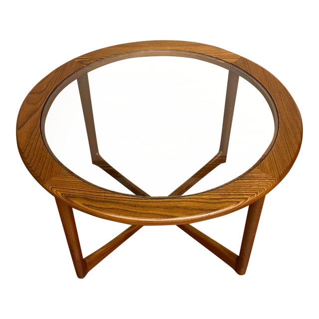 A.h. McIntosh Round Teak & Glass Coffee Table For Sale