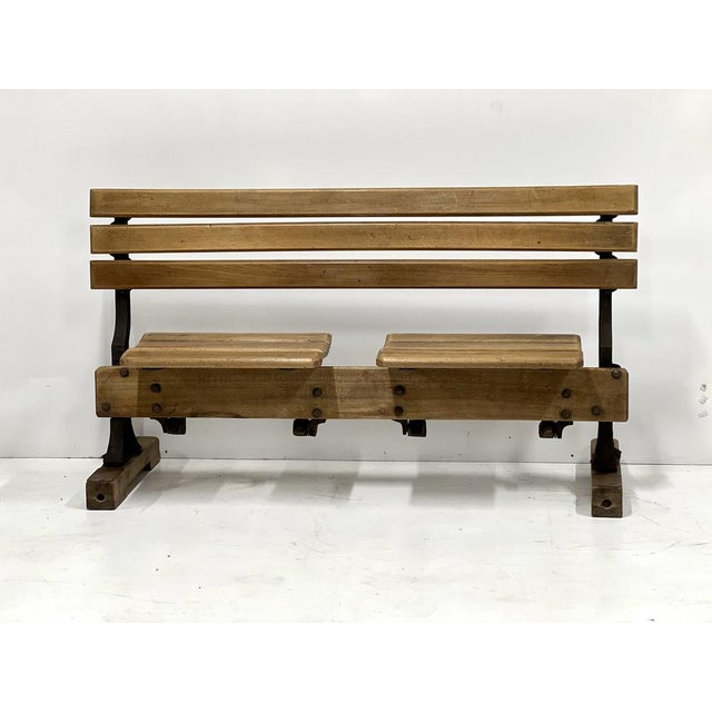 Wood Industrial Folding Bench, 1970s For Sale - Image 7 of 14