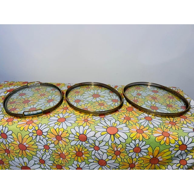 Petite Bar Cart in Brass and Glass From Maison Jansen, France, 1960s Unmarked For Sale - Image 12 of 15