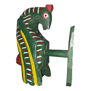 Whimsical Large 11" Vintage Guatemalan Hand-Carved Wood Rooster Folk Art Sculpture