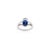 Navy Blue Early 21st Century 4.57Ct Blue Sapphire & Diamond Split Shank Ring Size 6.5 in 14k Gold For Sale - Image 8 of 15