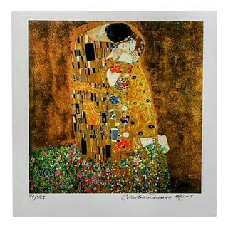 Late 18th Century The Kiss Klimt Signed Numbered Lithogragh For Sale