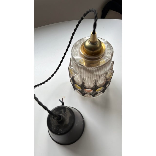Glass 1970s Mid-Century Modern / Space Age Design Glass Pendant. For Sale - Image 7 of 8