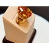 34 Ct Natural Oval Checker Board Citrine Cocktail Ring 14 Kt Yellow Gold, Estate For Sale - Image 16 of 18