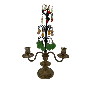 1920s French Candelabra With Fruit Prisms