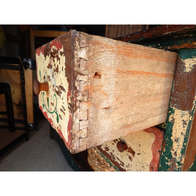 Mid 1800's Pennsylvania Dutch Hand Painted Dresser For Sale In Columbus - Image 6 of 11