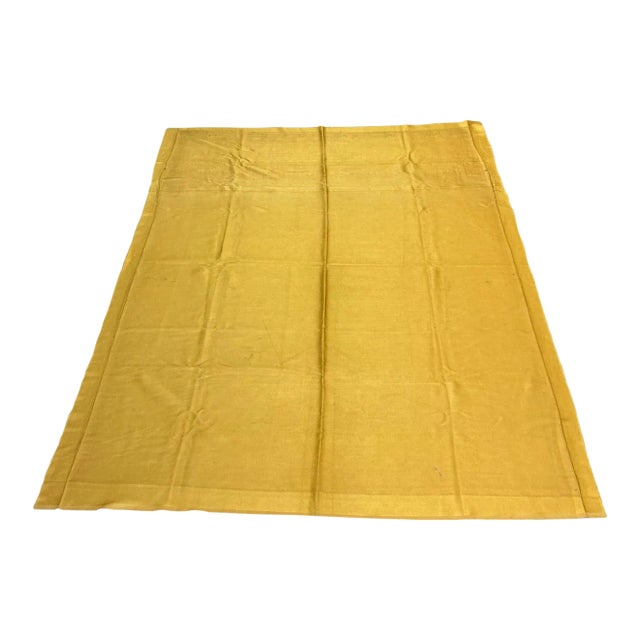 Vintage Yellow Satin Fabric Remnant For Sale