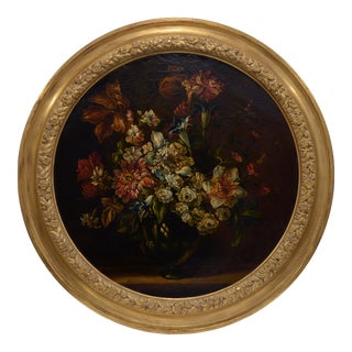 Flowers, Oil on Canvas, Framed For Sale