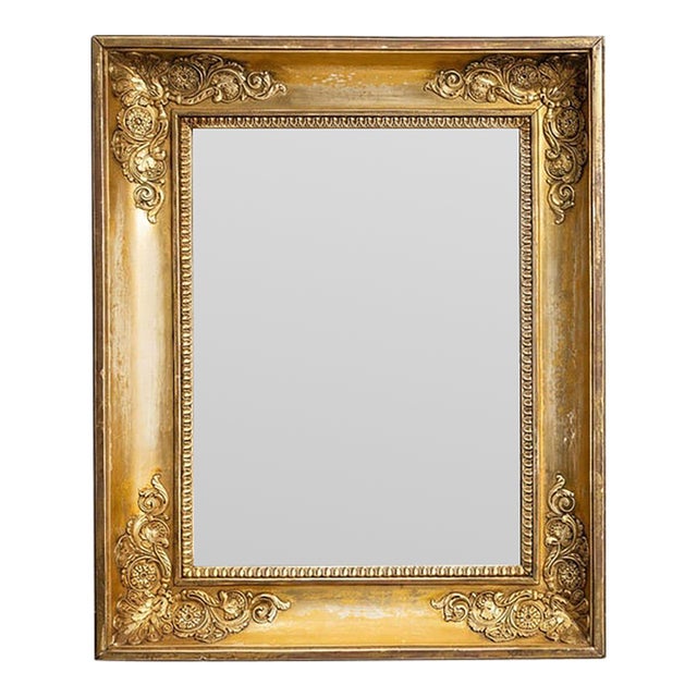 19th Century France Empire Gold Wood Mirror For Sale