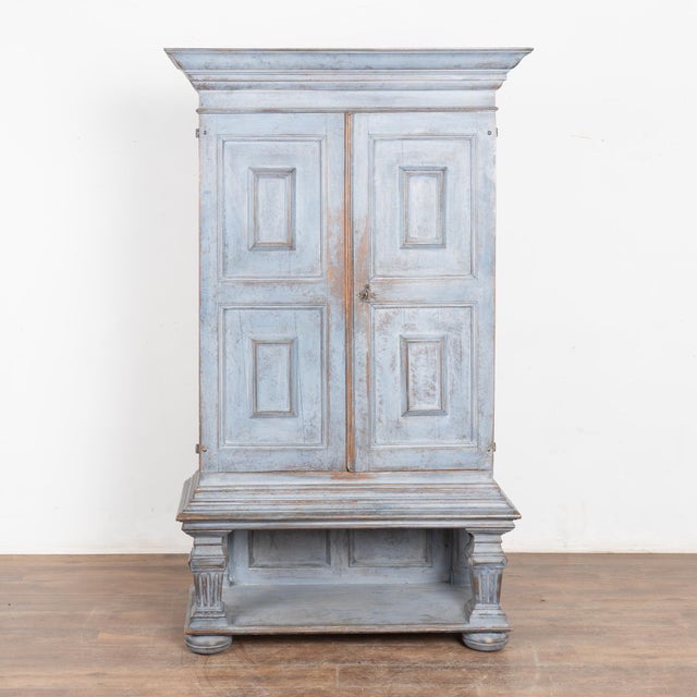 Baroque Early 19th Century Swedish Blue Painted 18 Drawer Cabinet For Sale - Image 3 of 9