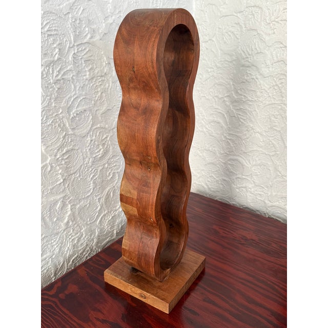 Wood Vintage Curved Bentwood Single Bottle Wine Rack For Sale - Image 7 of 9