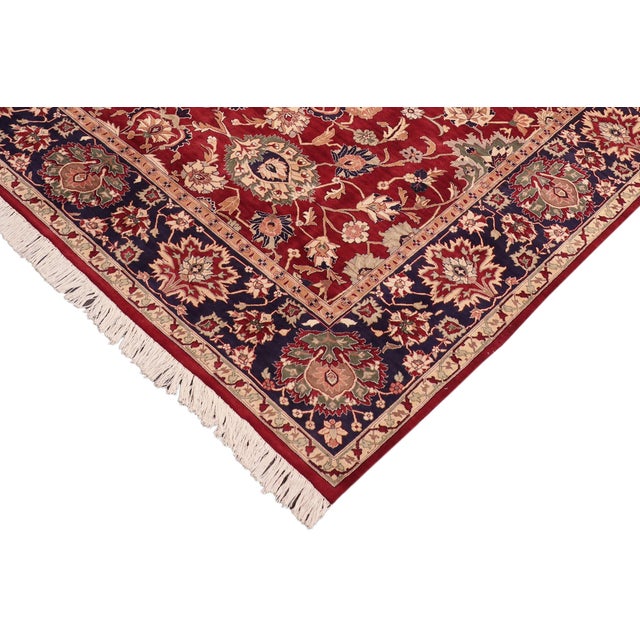 Shabby Chic Shabby Chic 1990's Floral Pak-Persian Red/Blue Wool Rug - 8'1'' X 10'0'' For Sale - Image 3 of 9