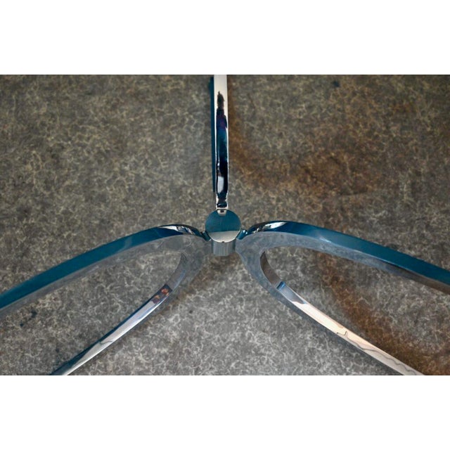 Round Dining Table in Glass and Chrome Metal, 1970s For Sale - Image 9 of 17