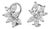 Late 20th Century 14K White Gold Marquise Diamond Floral Designer Earrings, Pair For Sale