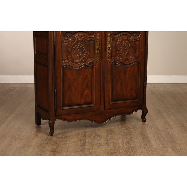 Henredon Four Centuries Collection French Louis XV Style Carved Oak Armoire For Sale - Image 9 of 18