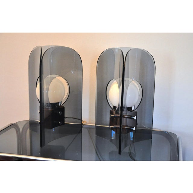 1950s Danish Methacrylate & Wood Table Lamps, 1950s, Set of 2 For Sale - Image 5 of 8