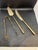 Vintage Brass Faux Bamboo Serving Set - Set of 3 For Sale In Miami - Image 6 of 8