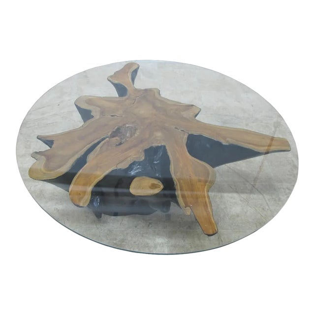 Organic Modern Star Teak Root Coffee Table For Sale