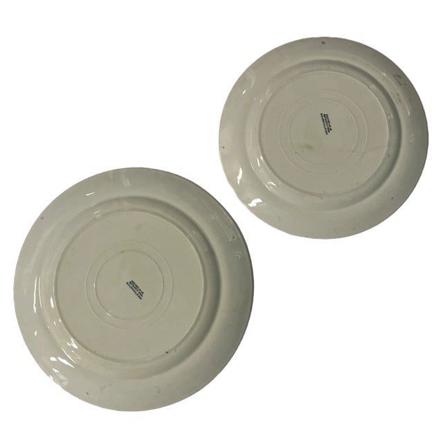 English Early 20th Century Westminster Made in England Black & White Plates - Set of 2 For Sale - Image 3 of 4