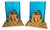 Antique American Art Deco Brass Glass Vases Ship Bookends Bradley & Hubbard 1925 For Sale