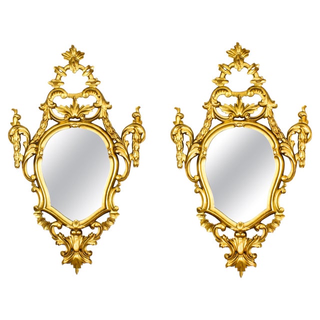 Antique Florentine Rococo Giltwood Mirrors, 1800s, Set of 2 For Sale - Image 18 of 18