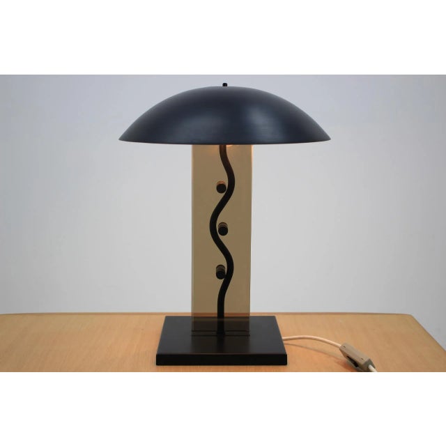 Black Table Lamp from Kamenický Šenov, 1980s For Sale - Image 8 of 8