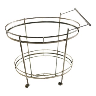 Art Deco Style Wrought Iron Bar Cart For Sale