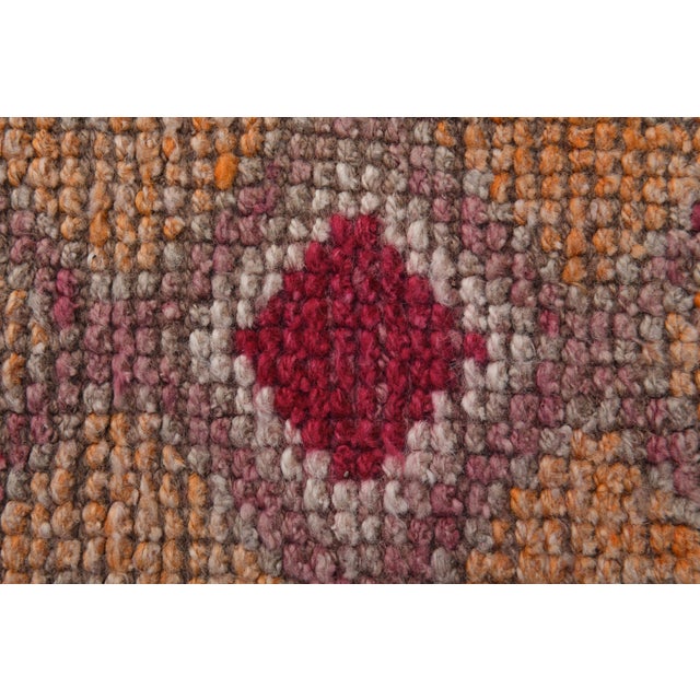 Vintage Turkish Hand-Knotted Wool Cotton Pink Runner Rug For Sale - Image 10 of 12