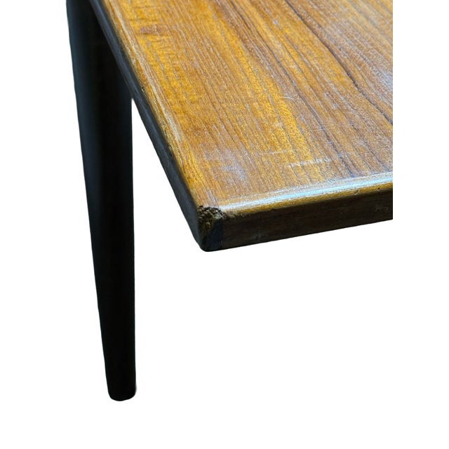 Brown Vintage Danish Teak Draw Leaf Mid Century Modern Dining Table For Sale - Image 8 of 13