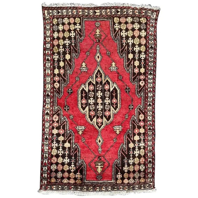 Vintage Rustic Wool Mazlaghan Rug, 1950s For Sale - Image 18 of 18