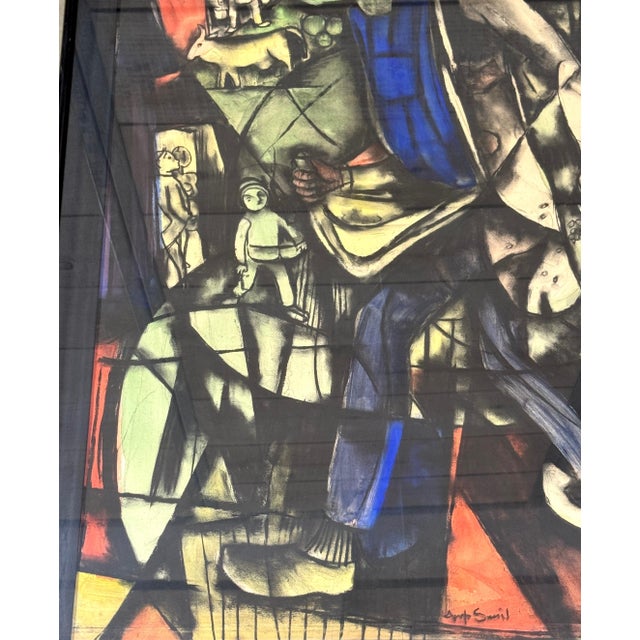 Modern Amp Smit Dutch Modernist Figurative Allegory, Mixed Media on Paper, 1980s For Sale - Image 3 of 14