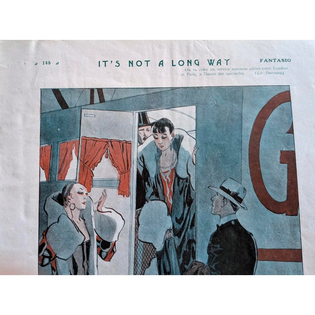 An original vintage illustrated page from Issue No. 256 of the celebrated French magazine Fantasio, published on May 1,...