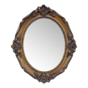 J Olson Beveled Glass Oval Mirror in Gilded Frame