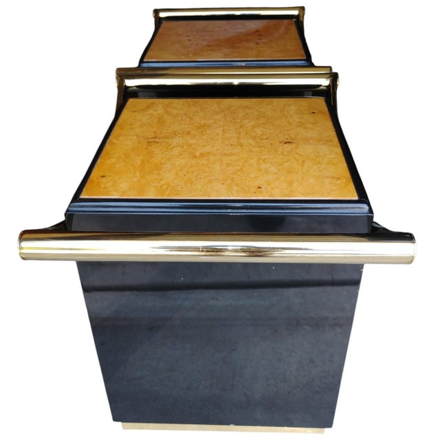 1970s A Pair of 1970s French Hollywood Regency Side Tables, Masterfully Designed by Jean Claude Mahey for the Prestigious Maison Roméo. For Sale - Image 5 of 12